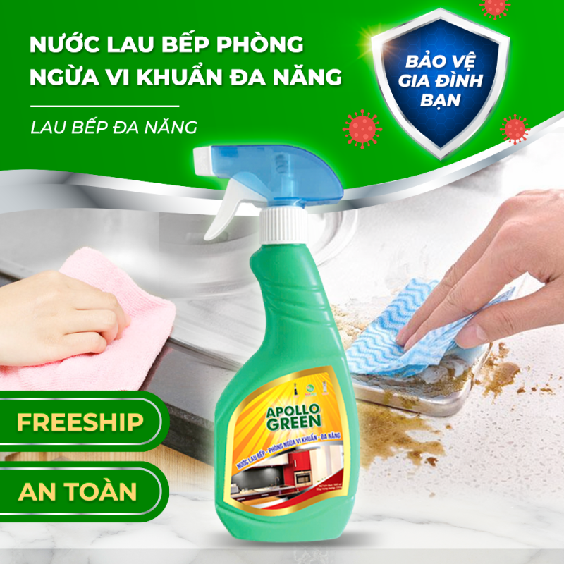 MS155( 550g) NƯỚC LAU BẾP PHÒNG NGỪA VI KHUẨN ĐA NĂNG APOLLO GREEN
