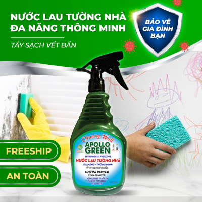 MS142 ( 800g ) NƯỚC LAU TƯỜNG NHÀ ĐA NĂNG - THÔNG MINH APOLLO GREEN
