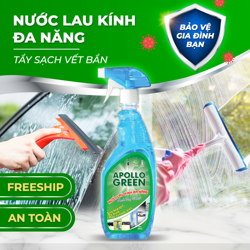 MS123 650g Nước lau kính đa năng Apolo Green